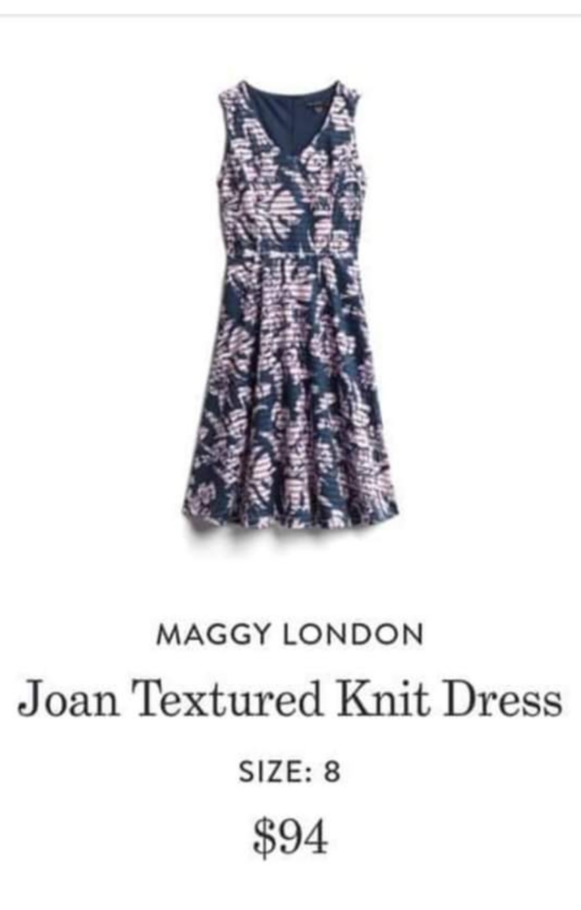 NWT Maggy London Joan blue and pink dress size 8 Easter.